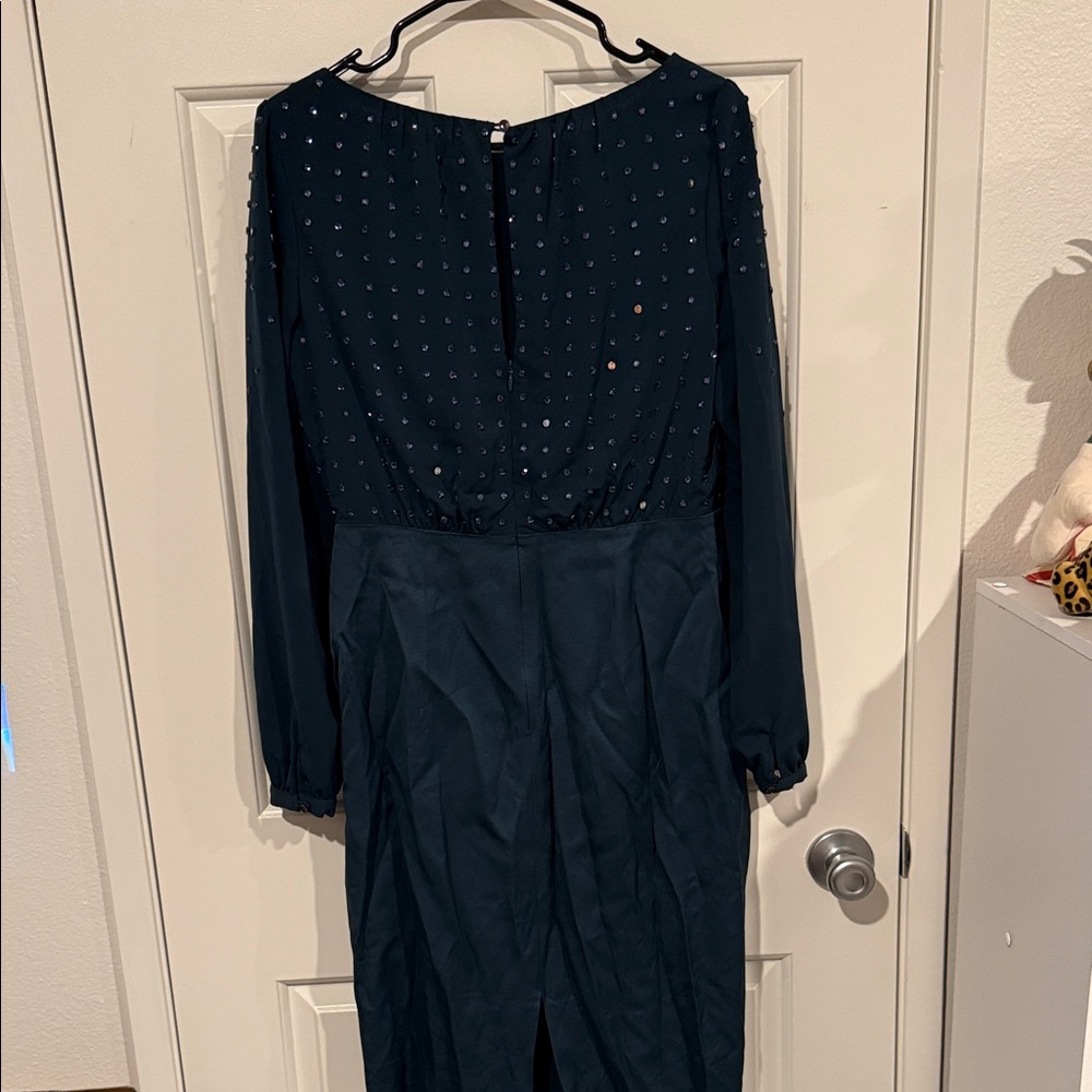 LK Bennett Dark blue Long Sleeve Dress with Studded Accents - Picture 8 of 11